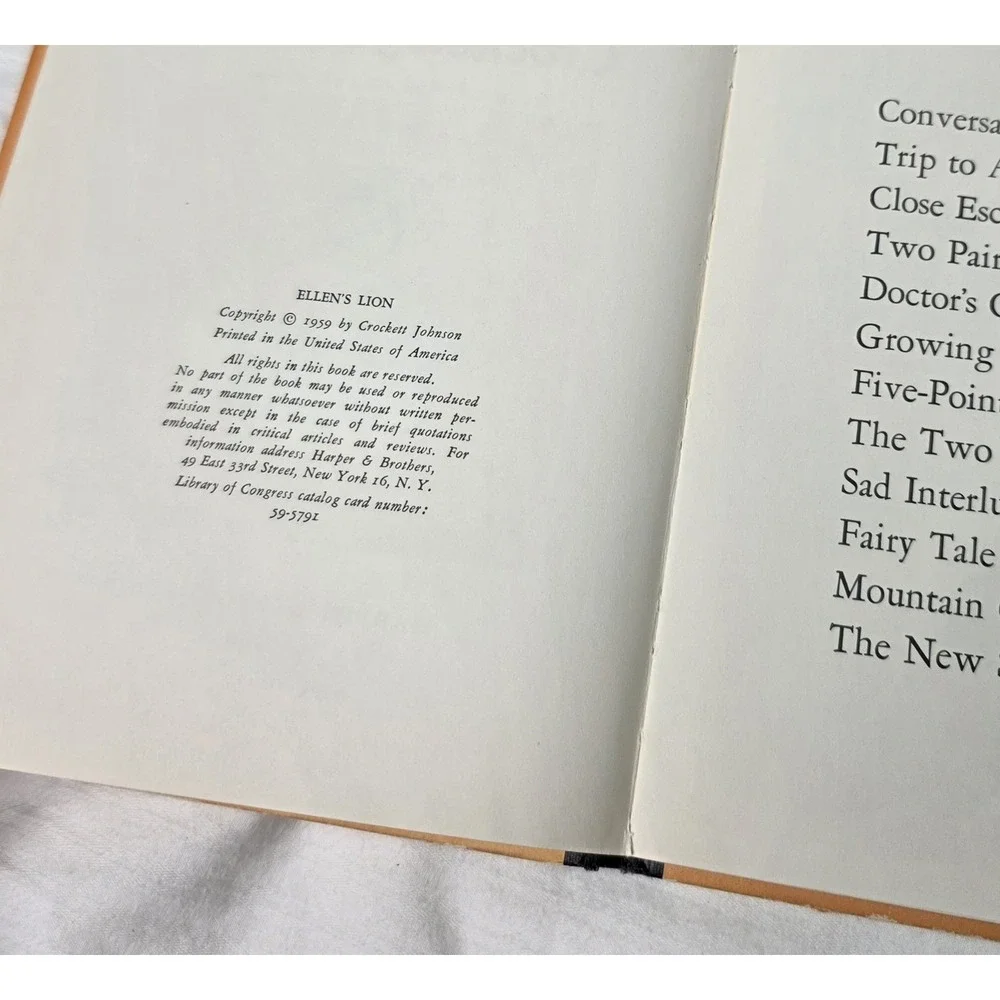 Vintage‎ Ellen's Lion Crockett Johnson Children's Stories Illustrated Hardcover